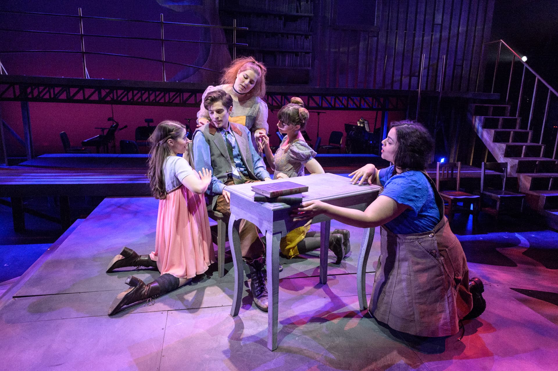 Spring Awakening — girls around Melchior at the table